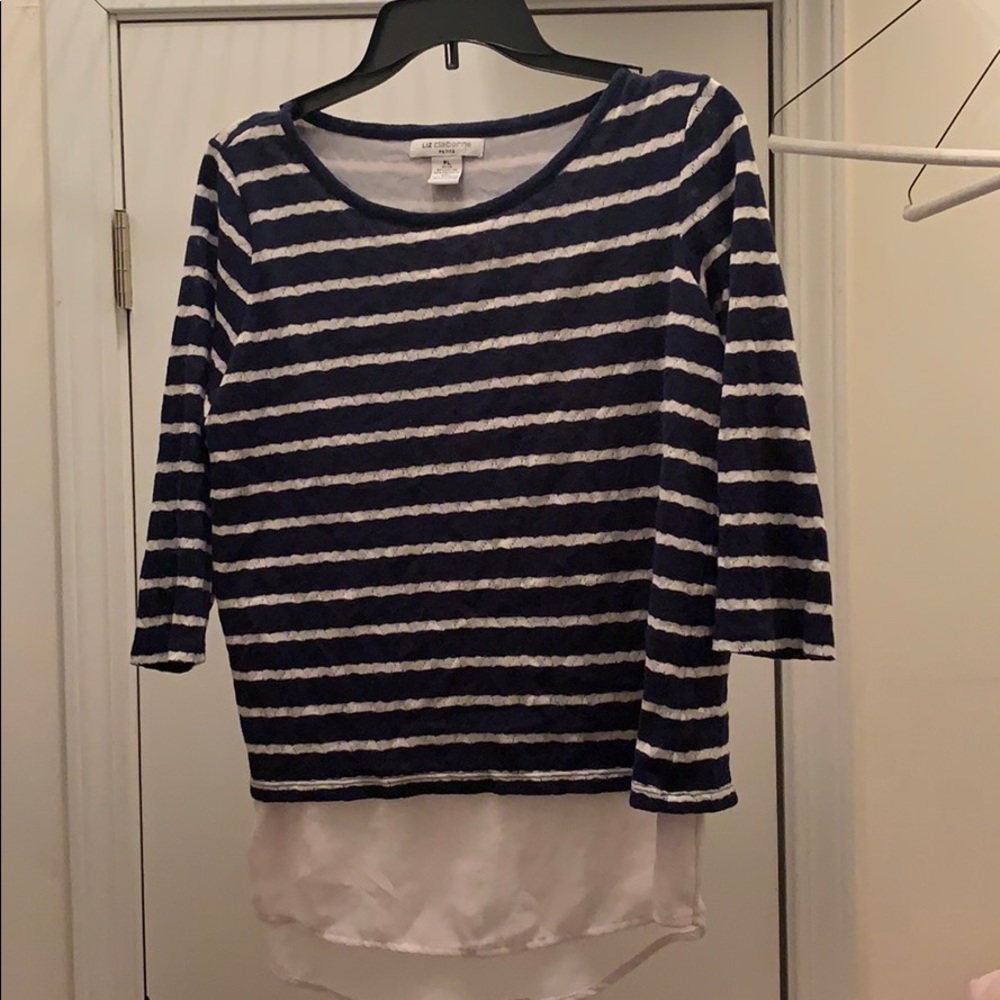 Black and white striped blouse